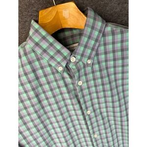 Mizzen+Main Leeward Collection Gingham Performance Fitted Shirt Men Large Career